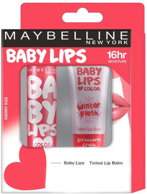 Maybelline New York Baby lips Cherry Kiss with Tinted Strawberry Lip Balm Cherry Kiss(4g) with Strawberry Crush( 9 ml)(Pack of: 2, 4 g)
Maybelline New York Baby lips Cherry Kiss with Tinted Strawberry Lip Balm Cherry Kiss(4g) with Strawberry Crush( 9 ml)(Pack of: 2, 4 g)