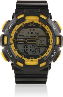 Grozav Black Digital Sports Watch With Yellow Ring and With 3 Color LCD Luminous Display For Men and Women - 9703 Watch - For Men
Grozav Black Digital Sports Watch With Yellow Ring and With 3 Color LCD Luminous Display For Men and Women - 9703 Watch - For Men