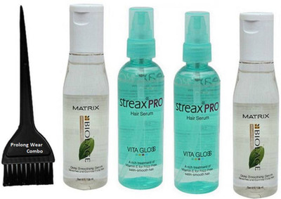 Pro longwear combo Hair Brush,Matrix Biolage Smoothing Serum - 100ml (pack of 2) with Streax Pro Hair Serum VITA GLOSS-100 ml (pack of 2)(Set of 5)
Pro longwear combo Hair Brush,Matrix Biolage Smoothing Serum - 100ml (pack of 2) with Streax Pro Hair Serum VITA GLOSS-100 ml (pack of 2)(Set of 5)