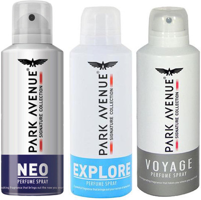 Park Avenue VOYAGE DEODORANT SPRAY 140 ML+EXPLORE DEODORANT SPRAY 140 ML+NEO DEODORANT SPRAY 140 ML Deodorant Spray - For Men & Women(140 ml, Pack of 3)
Park Avenue VOYAGE DEODORANT SPRAY 140 ML+EXPLORE DEODORANT SPRAY 140 ML+NEO DEODORANT SPRAY 140 ML Deodorant Spray - For Men & Women(140 ml, Pack of 3)