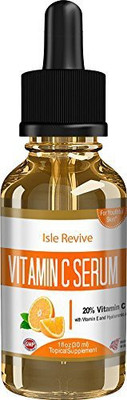 Isle Revive Vitamin C Serum With Hyaluronic Acid And Vitamin E, Moisturizing Anti-Aging Facial Serum For Repairing Sun Damage, Dark Spots, Wrinkles, And More (1 Oz.)(29.57 ml)
Isle Revive Vitamin C Serum With Hyaluronic Acid And Vitamin E, Moisturizing Anti-Aging Facial Serum For Repairing Sun Damage, Dark Spots, Wrinkles, And More (1 Oz.)(29.57 ml)