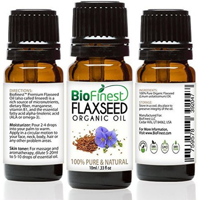 BioFinest Flax Seed Organic Oil - 100% Pure Cold-Pressed - Premium Quality - Best Moisturizer - Rich In Omega-3/ Fiber/ Antioxidant - Nourish Skin/Hair/Skin - Free E-Book (10Ml)(10 ml)
BioFinest Flax Seed Organic Oil - 100% Pure Cold-Pressed - Premium Quality - Best Moisturizer - Rich In Omega-3/ Fiber/ Antioxidant - Nourish Skin/Hair/Skin - Free E-Book (10Ml)(10 ml)