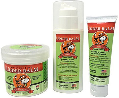 Udder Balm Happy Cow Moisturizing Hand & Body Lotion Bundle - 3 Oz. Tsa Approved Tube, 5.5 Oz Airless Pump, 12 Oz. Flip Top Jar(88.72 ml)
Udder Balm Happy Cow Moisturizing Hand & Body Lotion Bundle - 3 Oz. Tsa Approved Tube, 5.5 Oz Airless Pump, 12 Oz. Flip Top Jar(88.72 ml)