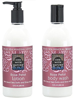 One With Nature Rose Petal Lotion And Rose Petal Body Wash Bundle With Dead Sea Salt, Goji Berry, Ginger Root Extract, Green Tea And Shea Butter, 12 Fl. Oz. Each(354.88 ml)
One With Nature Rose Petal Lotion And Rose Petal Body Wash Bundle With Dead Sea Salt, Goji Berry, Ginger Root Extract, Green Tea And Shea Butter, 12 Fl. Oz. Each(354.88 ml)