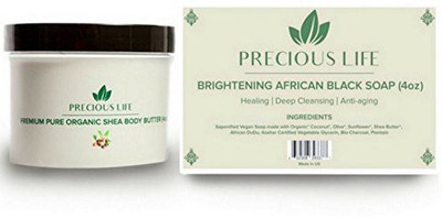 Precious Life Raw African Black Soap Facial Wash Kit (4Oz) For People With Acne Prone & Troubled Skin Premium Organic Shea Body Butter Moisturizer For Face & Body (4Oz)-Grade A - Made In The Us.(118.29 ml)
Precious Life Raw African Black Soap Facial Wash Kit (4Oz) For People With Acne Prone & Troubled Skin Premium Organic Shea Body Butter Moisturizer For Face & Body (4Oz)-Grade A - Made In The Us.(118.29 ml)