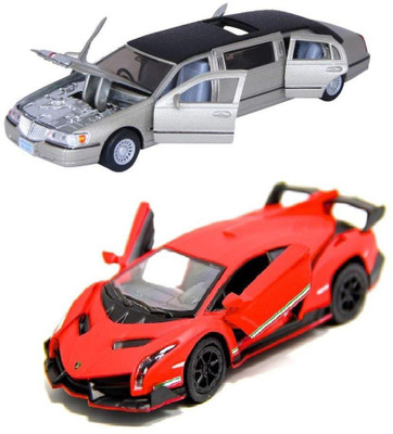 Assemble Kinsmart Lamborghini Veneno and 1999 Lincoln Town Car Stretch Limousine Die Cast Metal, Doors Openable and Pull Back pack of 2(Multicolor)
Assemble Kinsmart Lamborghini Veneno and 1999 Lincoln Town Car Stretch Limousine Die Cast Metal, Doors Openable and Pull Back pack of 2(Multicolor)