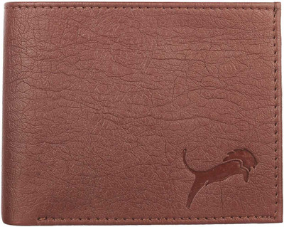 wild edge Men Brown Artificial Leather Money Clip(10 Card Slots)