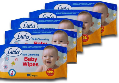 Chhote Janab Little's Soft Cleansing Baby Wipes (80 Count) Pack Of 5(5 Pieces)