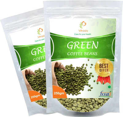 Vihado Organic Premium Green Coffee Beans / 100% Natural & Pure / 2 Pack of 250g (Total 500g) OFFER 25% Extra In Pouch Hurry!! Instant Coffee 500 g(Pack of 2, Green Coffee Flavoured)
Vihado Organic Premium Green Coffee Beans / 100% Natural & Pure / 2 Pack of 250g (Total 500g) OFFER 25% Extra In Pouch Hurry!! Instant Coffee 500 g(Pack of 2, Green Coffee Flavoured)