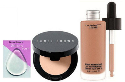 divas beauty silicon puff & bobbi brown Corrector Concealer & mac studio waterweight foundation(Set of 3)
divas beauty silicon puff & bobbi brown Corrector Concealer & mac studio waterweight foundation(Set of 3)