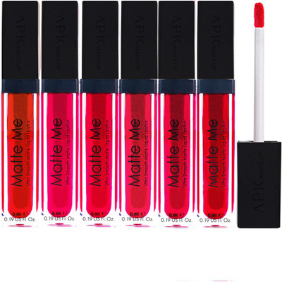 APK Ultra Smooth Lipstick PK18A Pack of 6(Multicolor, 6 ml)