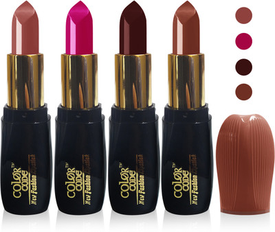 Color Code new fashion lady matte lipstick cosmetics makeup combo set of 4(l brown magenta hot chocolate brown)
Color Code new fashion lady matte lipstick cosmetics makeup combo set of 4(l brown magenta hot chocolate brown)