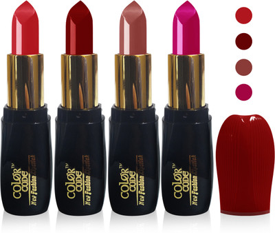 Color Code new fashion lady matte lipstick cosmetics makeup combo set of 4(l brown magenta l red maroon)
Color Code new fashion lady matte lipstick cosmetics makeup combo set of 4(l brown magenta l red maroon)
