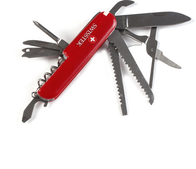 Swisstek Multi Tool Key Chain 12in1 Black 16 Multi-utility Knife(Red)