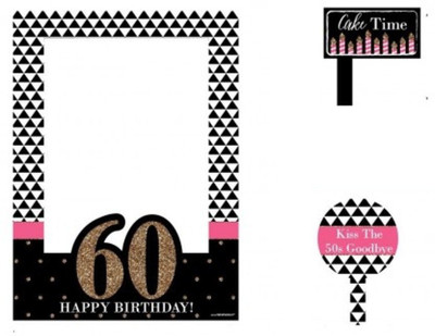 Theme My Party Photo Frame For Your Birthday/Party - 60th Birthday Photo Booth Board(Party)