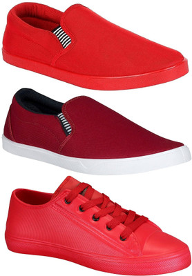 Pexlo Combo Pack of 3 Casual Shoes (Loafers Shoes) Slip On Sneakers For Men(Red, Maroon, Pink
Pexlo Combo Pack of 3 Casual Shoes (Loafers Shoes) Slip On Sneakers For Men(Red, Maroon, Pink
