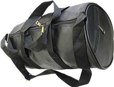 Sports Brand Leather Duffel Black Gym Bag(Black, Kit Bag), Grey