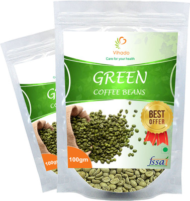 Vihado Orgarnic Premium Green Coffee Beans/ 100% Pure & Natural / 1 Pack of 100g For Weight Loss (25%Extra) Instant Coffee 100 g(Green Coffee Flavoured)
Vihado Orgarnic Premium Green Coffee Beans/ 100% Pure & Natural / 1 Pack of 100g For Weight Loss (25%Extra) Instant Coffee 100 g(Green Coffee Flavoured)