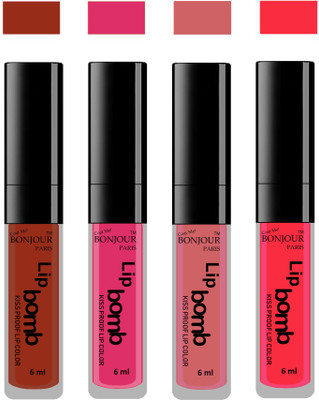 Bonjour Paris Matte Lipstick(24 ml, Tan-Pink-Nute-Peach)