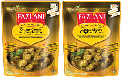Fazlani Foods Ready To Eat Pack of 2 Palak Paneer (Cottage Cheese in Spinach Sauce) Curry 250 g
Fazlani Foods Ready To Eat Pack of 2 Palak Paneer (Cottage Cheese in Spinach Sauce) Curry 250 g