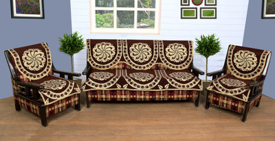 Countingbeds Velvet Sofa Cover(Brown Pack of 6)