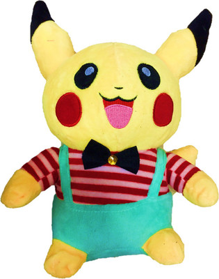 CREATIVEVILLA CUTE RED-SKY TSHIRT POKEMON PIKACHU STUFFED PLUSH SOFT TOY - 35 cm(Multicolor)