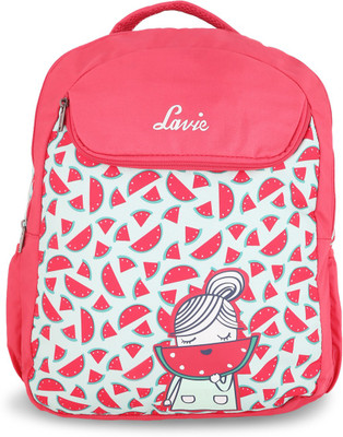 Lavie Pink Backpack 27 L Backpack(Pink, White)