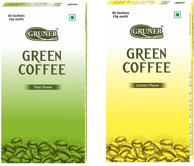Gruner Tulsi & Lemon Instant Coffee(2 x 90 g, Basil, Green Coffee Flavoured)