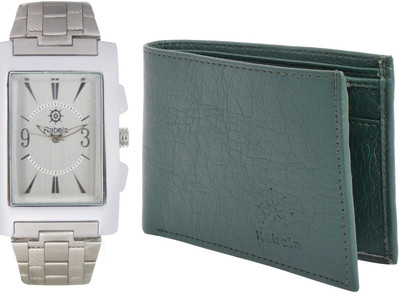 Rabela Wallet, Analog Watch Combo(White, Grey)