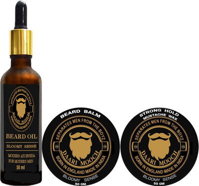 Daarimooch BEARD & MUSTACHE GROOMING KIT-BLOOMY SENSE(Set of 3)
Daarimooch BEARD & MUSTACHE GROOMING KIT-BLOOMY SENSE(Set of 3)