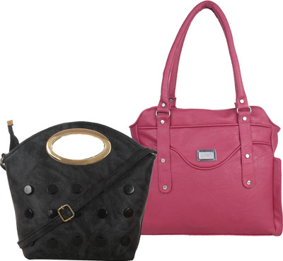 Fillincart Hand-held Bag(Black, Pink)