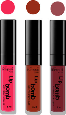 Bonjour Paris Long lasting velvet matte lipstick(Hot pink, tan, wild blush, 18 g)
Bonjour Paris Long lasting velvet matte lipstick(Hot pink, tan, wild blush, 18 g)