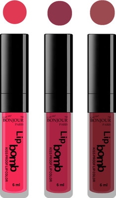 Bonjour Paris Long lasting velvet matte lipstick(Hot pink, wine, wild blush, 18 ml)
Bonjour Paris Long lasting velvet matte lipstick(Hot pink, wine, wild blush, 18 ml)