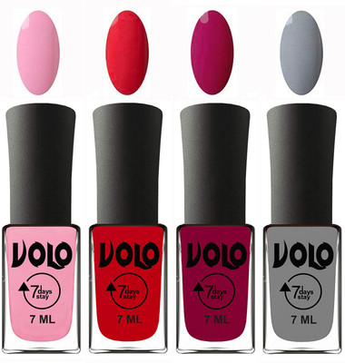 Volo Ultra Lasting HD Shine Awesome Nail Polish Combo Light Pink, Redish Orange, Magnta, Light Grey(Pack of 4)
Volo Ultra Lasting HD Shine Awesome Nail Polish Combo Light Pink, Redish Orange, Magnta, Light Grey(Pack of 4)