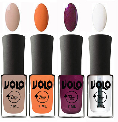 Volo Ultra Lasting HD Shine Awesome Nail Polish Combo Light Nude, Peach, Wine, Top Coat(Pack of 4)
Volo Ultra Lasting HD Shine Awesome Nail Polish Combo Light Nude, Peach, Wine, Top Coat(Pack of 4)