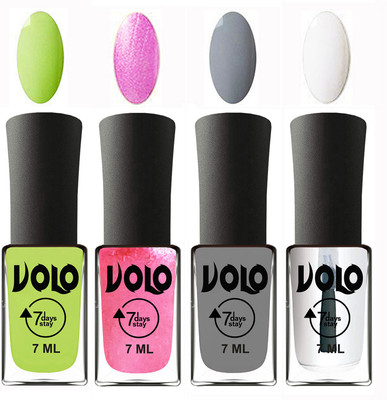 Volo Ultra Lasting HD Shine Awesome Nail Polish Combo Parrot Green, Metallic Pink, Light Grey, Top Coat(Pack of 4)
Volo Ultra Lasting HD Shine Awesome Nail Polish Combo Parrot Green, Metallic Pink, Light Grey, Top Coat(Pack of 4)