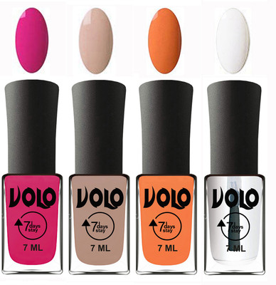 Volo Ultra Lasting HD Shine Awesome Nail Polish Combo Magnta, Light Nude, Peach, Top Coat(Pack of 4)
Volo Ultra Lasting HD Shine Awesome Nail Polish Combo Magnta, Light Nude, Peach, Top Coat(Pack of 4)