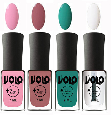 Volo Ultra Lasting HD Shine Awesome Nail Polish Combo Light Pink, Chocolate Peach, Radium Green, Top Coat(Pack of 4)
Volo Ultra Lasting HD Shine Awesome Nail Polish Combo Light Pink, Chocolate Peach, Radium Green, Top Coat(Pack of 4)