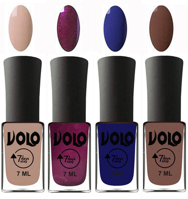 Volo Ultra Lasting HD Shine Awesome Nail Polish Combo Light Nude, Wine, Navy Blue, Brown(Pack of 4)
Volo Ultra Lasting HD Shine Awesome Nail Polish Combo Light Nude, Wine, Navy Blue, Brown(Pack of 4)