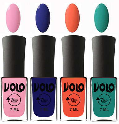 Volo Ultra Lasting HD Shine Awesome Nail Polish Combo Light Pink, Navy Blue, Neon Orange, Radium Green(Pack of 4)
Volo Ultra Lasting HD Shine Awesome Nail Polish Combo Light Pink, Navy Blue, Neon Orange, Radium Green(Pack of 4)