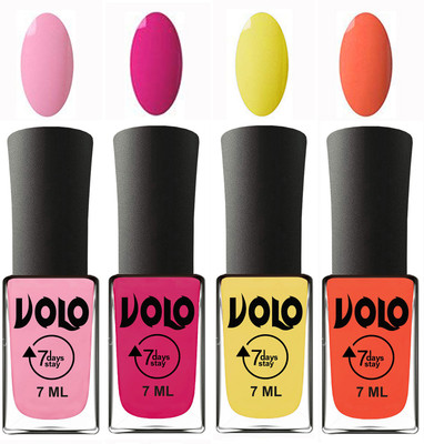 Volo Ultra Lasting HD Shine Awesome Nail Polish Combo Light Pink, Magnta, Yellow, Neon Orange(Pack of 4)
Volo Ultra Lasting HD Shine Awesome Nail Polish Combo Light Pink, Magnta, Yellow, Neon Orange(Pack of 4)