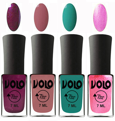 Volo Ultra Lasting HD Shine Awesome Nail Polish Combo Wine, Chocolate Peach, Radium Green, Metallic Pink(Pack of 4)
Volo Ultra Lasting HD Shine Awesome Nail Polish Combo Wine, Chocolate Peach, Radium Green, Metallic Pink(Pack of 4)