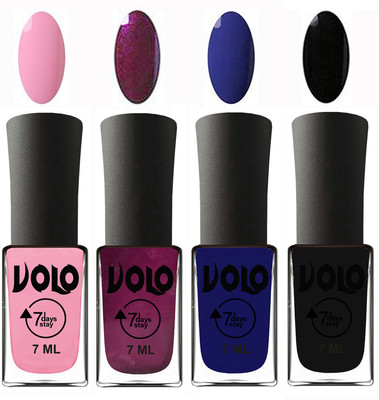 Volo Ultra Lasting HD Shine Awesome Nail Polish Combo Light Pink, Wine, Navy Blue, Black(Pack of 4)
Volo Ultra Lasting HD Shine Awesome Nail Polish Combo Light Pink, Wine, Navy Blue, Black(Pack of 4)