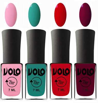 Volo Ultra Lasting HD Shine Awesome Nail Polish Combo Light Pink, Radium Green, Blood Red, Wine Maroon(Pack of 4)
Volo Ultra Lasting HD Shine Awesome Nail Polish Combo Light Pink, Radium Green, Blood Red, Wine Maroon(Pack of 4)