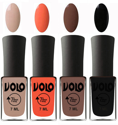 Volo Ultra Lasting HD Shine Awesome Nail Polish Combo Light Nude, Neon Orange, Brown, Black(Pack of 4)
Volo Ultra Lasting HD Shine Awesome Nail Polish Combo Light Nude, Neon Orange, Brown, Black(Pack of 4)