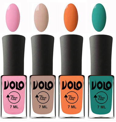 Volo Ultra Lasting HD Shine Awesome Nail Polish Combo Light Pink, Light Nude, Peach, Radium Green(Pack of 4)
Volo Ultra Lasting HD Shine Awesome Nail Polish Combo Light Pink, Light Nude, Peach, Radium Green(Pack of 4)