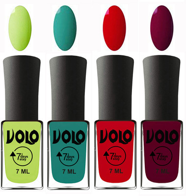 Volo Ultra Lasting HD Shine Awesome Nail Polish Combo Parrot Green, Radium Green, Blood Red, Wine Maroon(Pack of 4)
Volo Ultra Lasting HD Shine Awesome Nail Polish Combo Parrot Green, Radium Green, Blood Red, Wine Maroon(Pack of 4)
