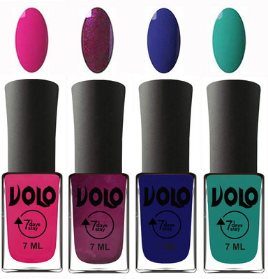 Volo Ultra Lasting HD Shine Awesome Nail Polish Combo Magnta, Wine, Navy Blue, Radium Green(Pack of 4)
Volo Ultra Lasting HD Shine Awesome Nail Polish Combo Magnta, Wine, Navy Blue, Radium Green(Pack of 4)