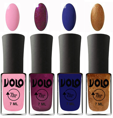 Volo Ultra Lasting HD Shine Awesome Nail Polish Combo Light Pink, Wine, Navy Blue, Metallic Dark Golden(Pack of 4)
Volo Ultra Lasting HD Shine Awesome Nail Polish Combo Light Pink, Wine, Navy Blue, Metallic Dark Golden(Pack of 4)