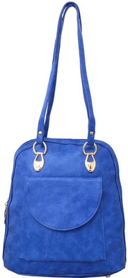 High Valley Fashion Women Casual Blue Genuine Leather Shoulder Bag